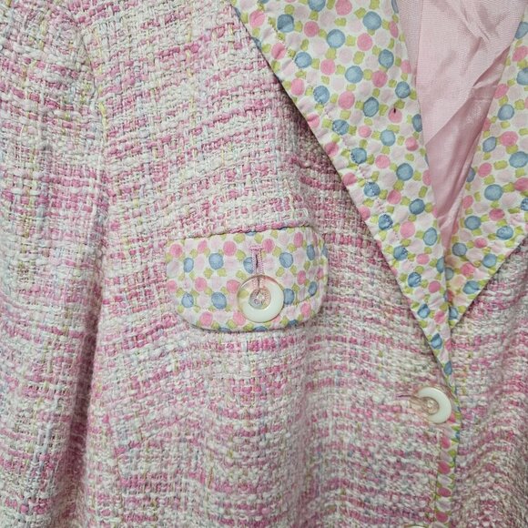 Vintage Sigrid Olsen Blazer Pink Tweed Coquette Twee Boho Office 22W - Picture 3 of 11